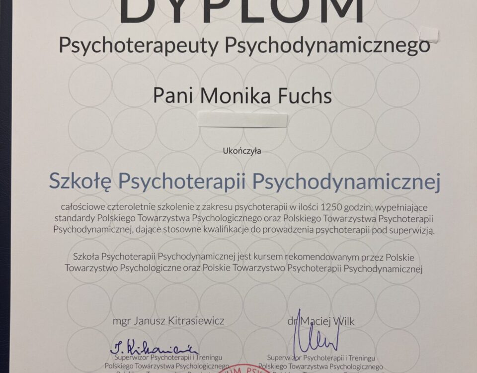 Monika Fuchs certyfikat